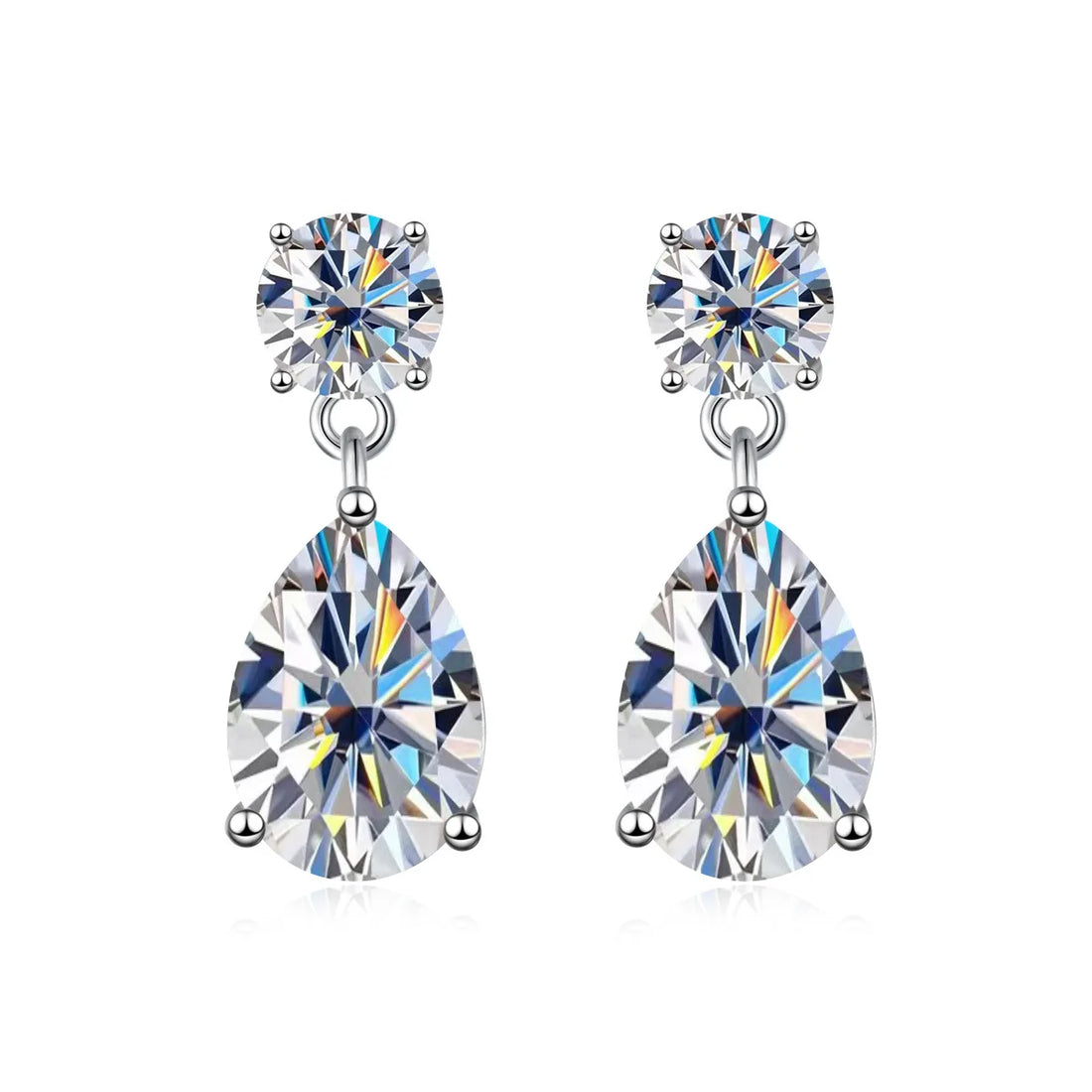100% Genuine Droplet Full Moissanite Earrings GRA Certificate S925 Silver