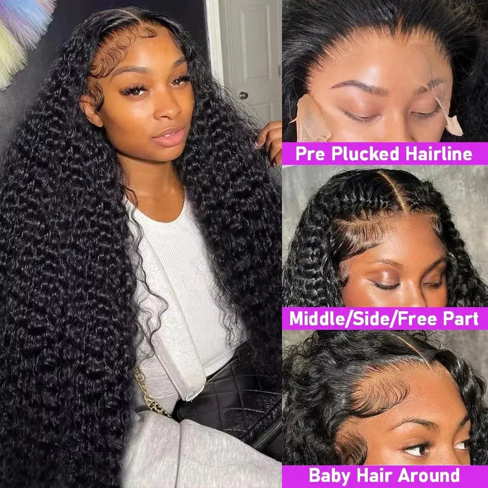 Water Wave Curly Human Hair Wig Deep
