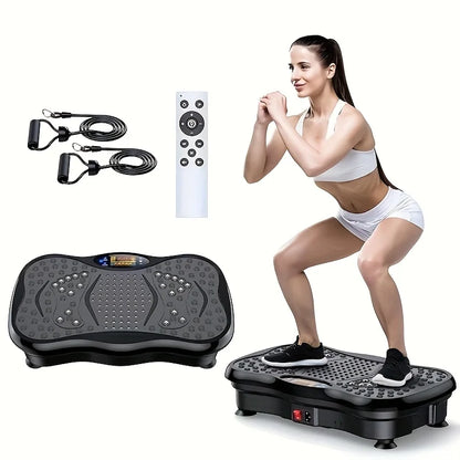 Exercise Machine with Resistance Bands Compact Vibration Platform
