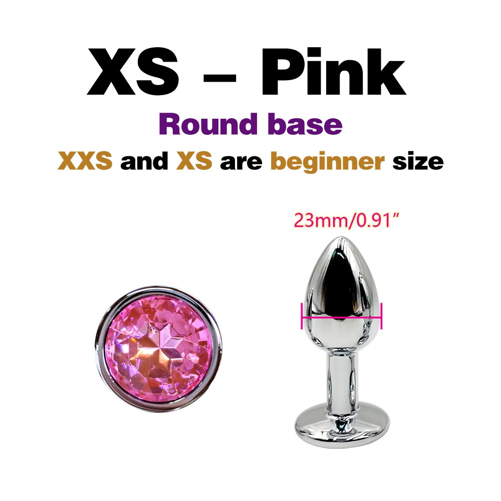 Metal Anal Plug With Gem Base