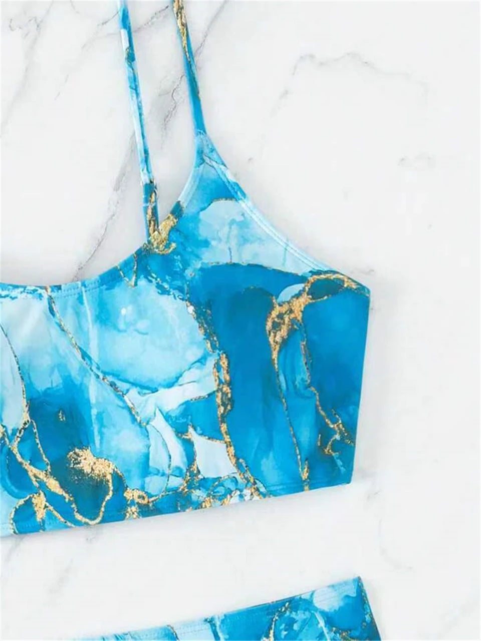 Two Pieces Marble Print Swimwear 2026