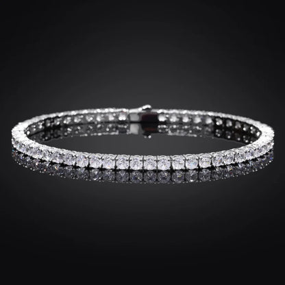 Moissanite Tennis Bracelet 925 Sterling Silver Plated 18K Gold with GRA