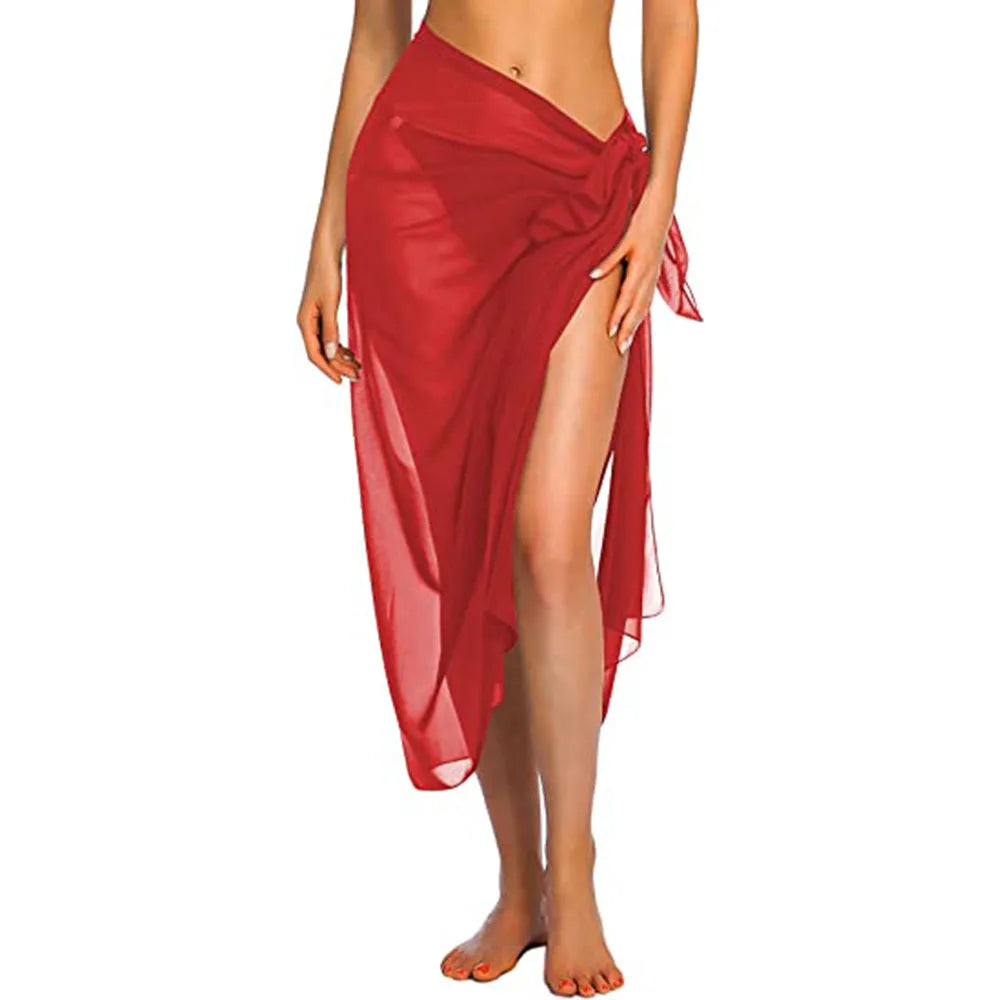 Womens Long&amp;Short Sarong Swimsuit Coverups