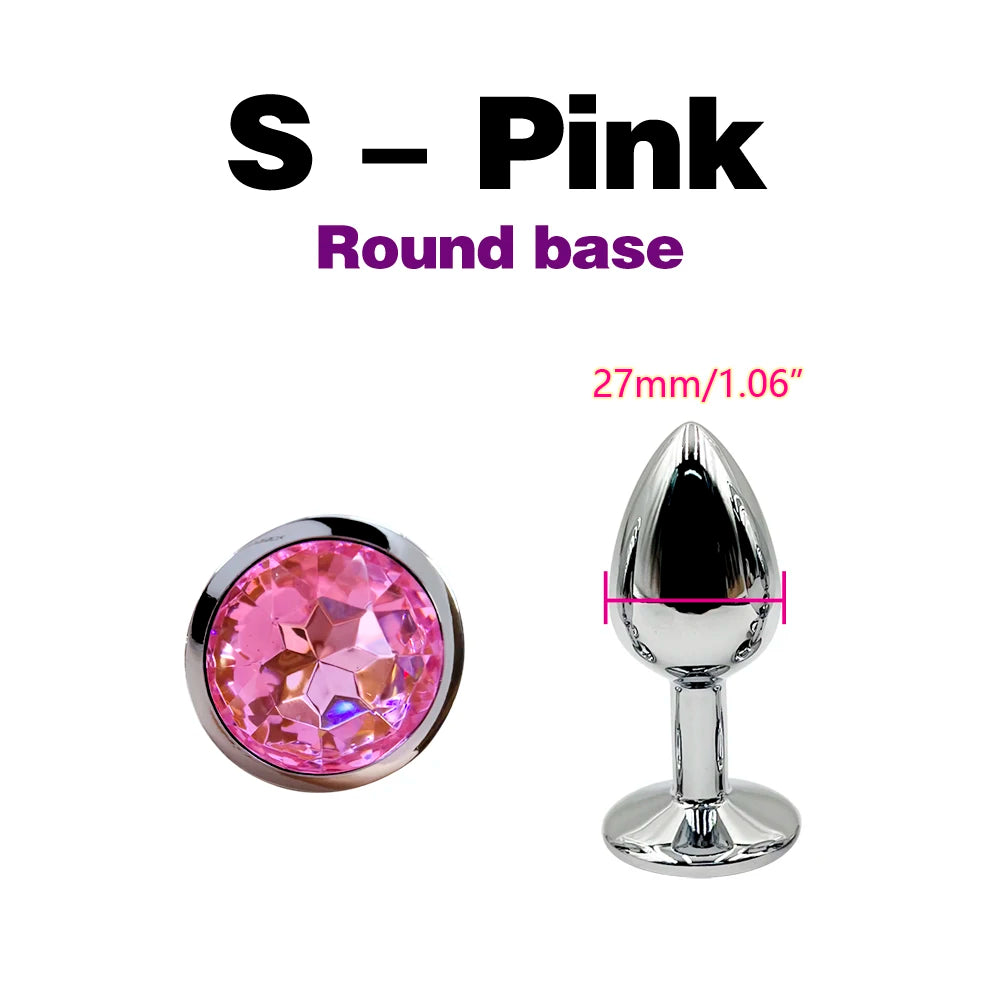 Metal Anal Plug With Gem Base