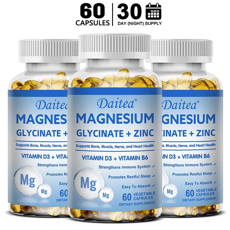 Daitea Magnesium and Zinc Capsules - Magnesium Glycinate Supplement