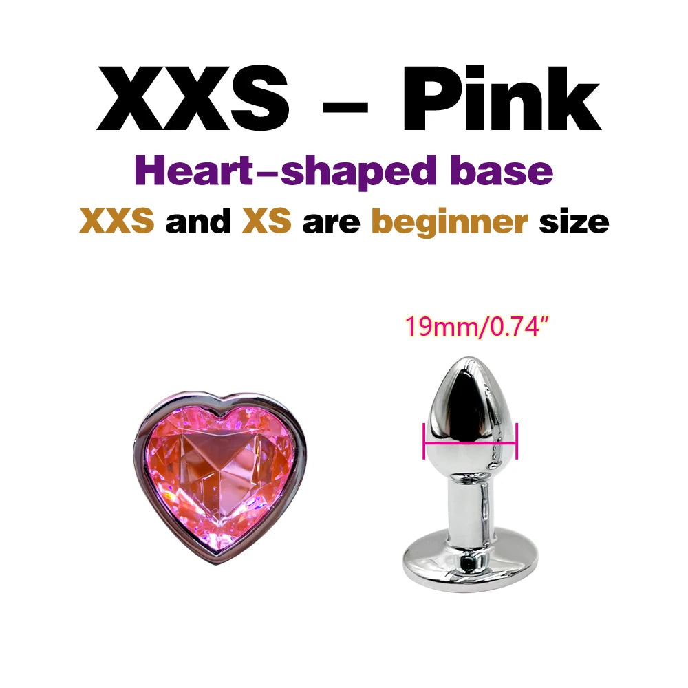 Metal Anal Plug With Gem Base