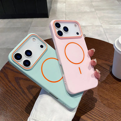 Magsafe Magnetic Wireless Charging Luxury Solid Color Matte TPU Bumper Phone Case