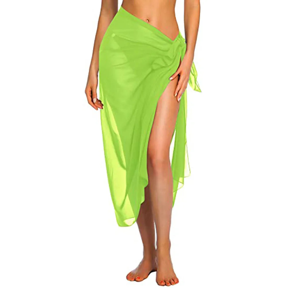 Womens Long&amp;Short Sarong Swimsuit Coverups