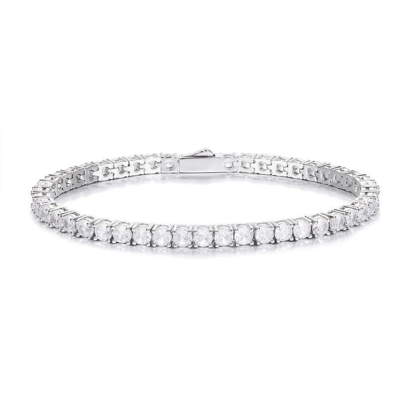Moissanite Tennis Bracelet 925 Sterling Silver Plated 18K Gold with GRA