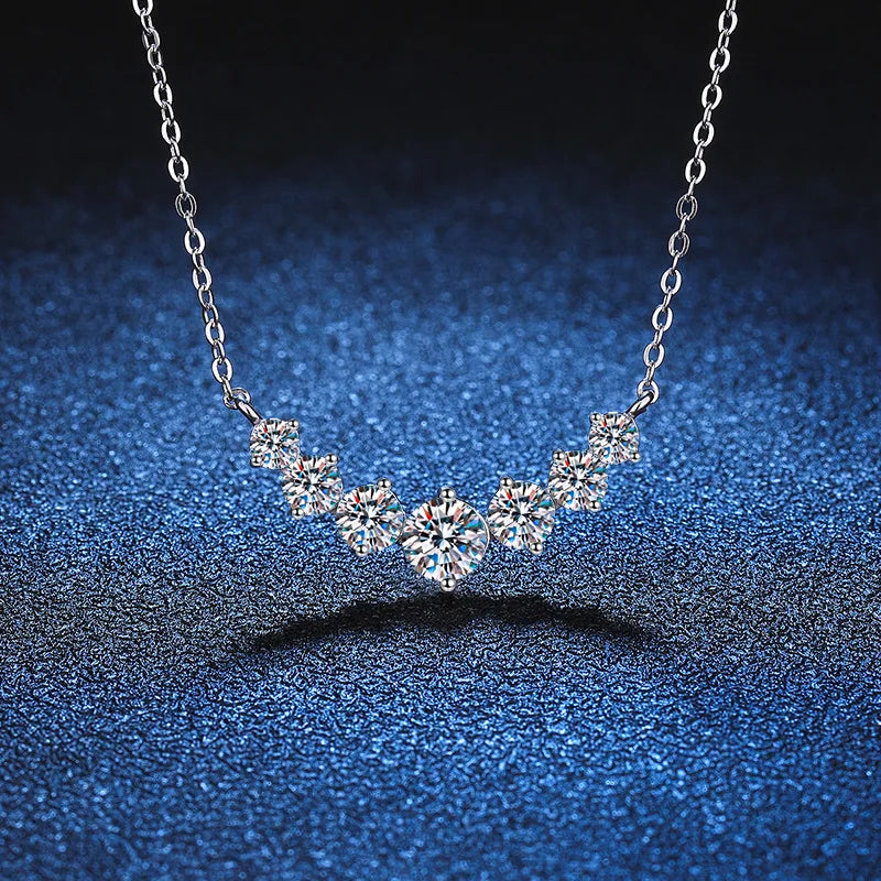 Moissanite Necklace Fine Jewely with Certificates 925 Sliver Plated 18k White Gold