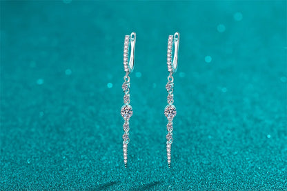 1.118 ct D Color Moissanite S925 Silver Drop Earring
