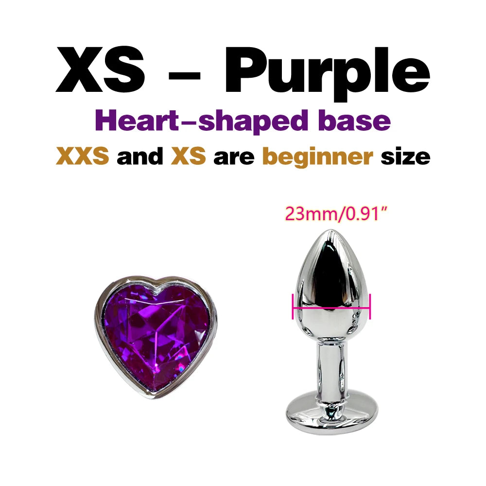 Metal Anal Plug With Gem Base