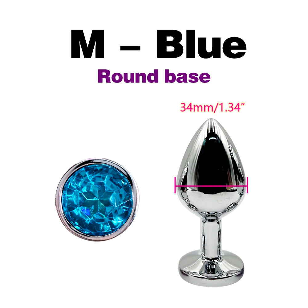 Metal Anal Plug With Gem Base