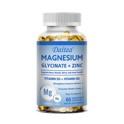 Daitea Magnesium and Zinc Capsules - Magnesium Glycinate Supplement