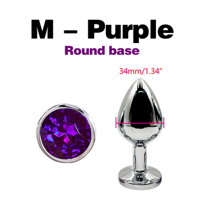 Metal Anal Plug With Gem Base