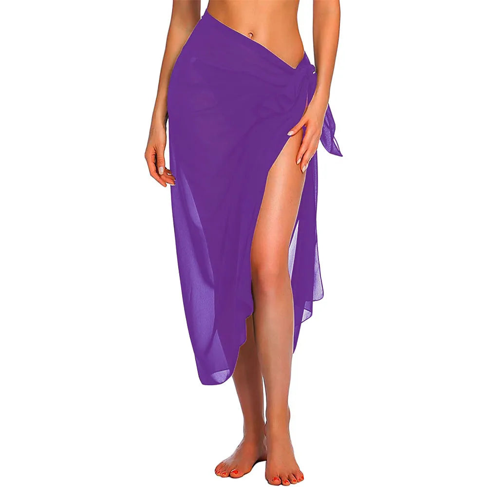 Womens Long&amp;Short Sarong Swimsuit Coverups