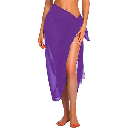 Womens Long&amp;Short Sarong Swimsuit Coverups