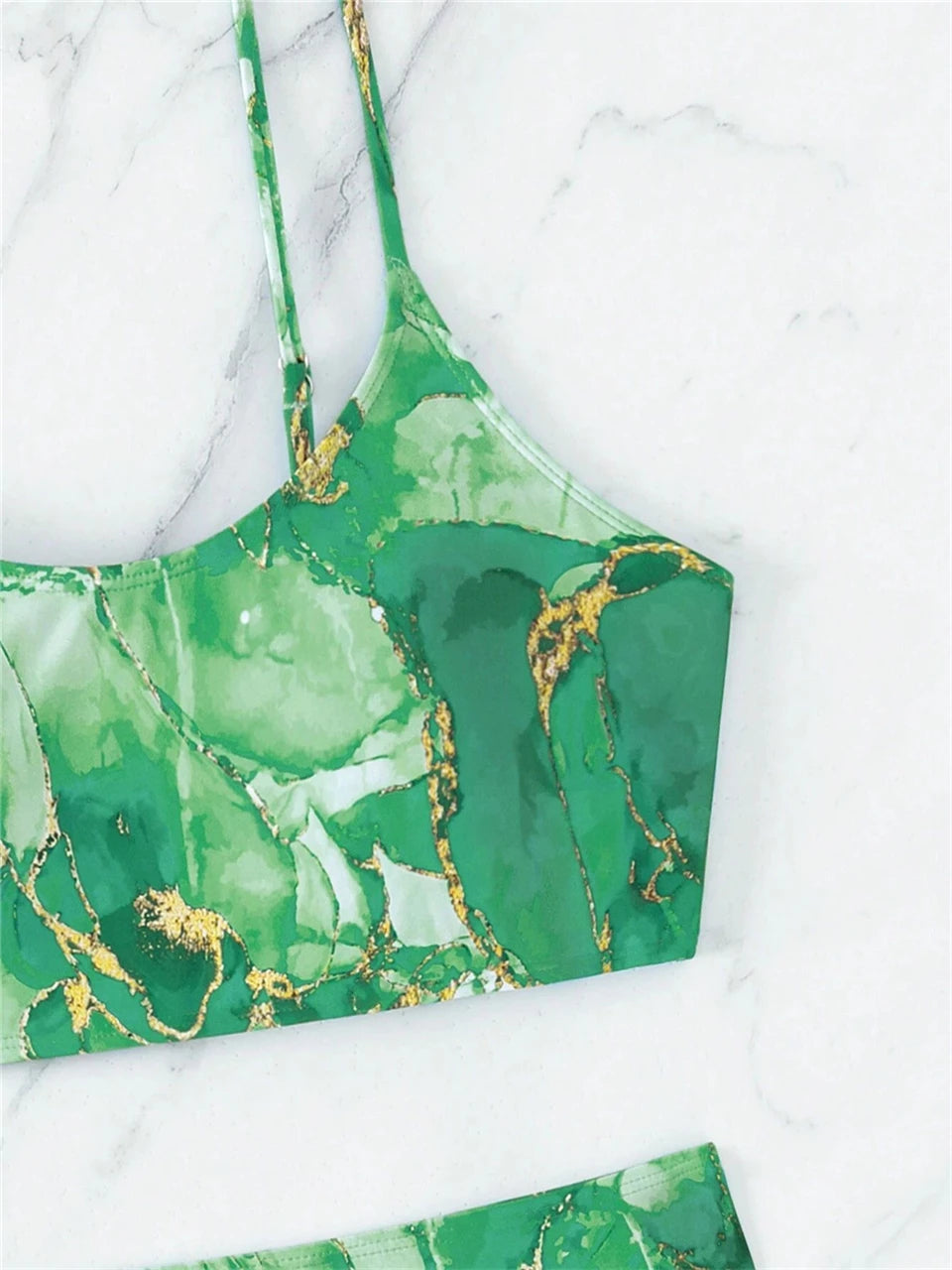 Two Pieces Marble Print Swimwear 2026
