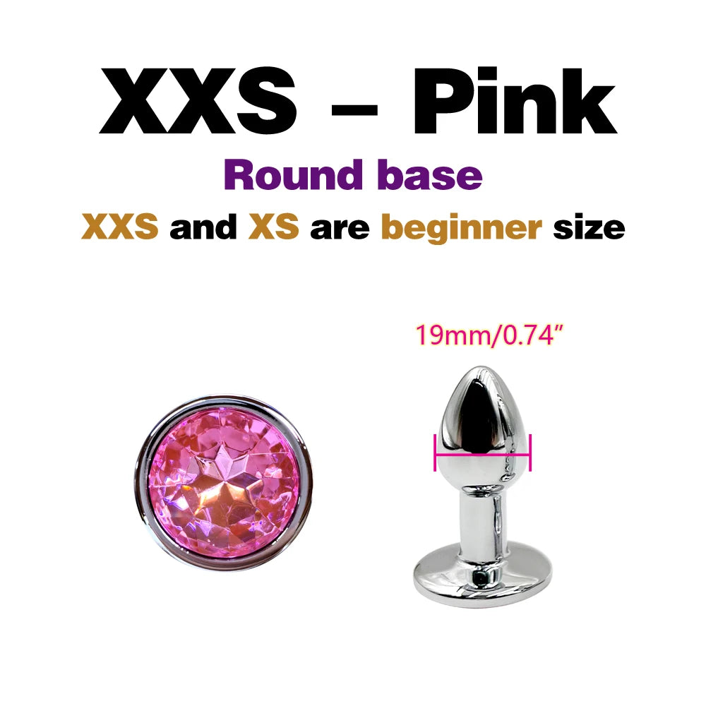 Metal Anal Plug With Gem Base