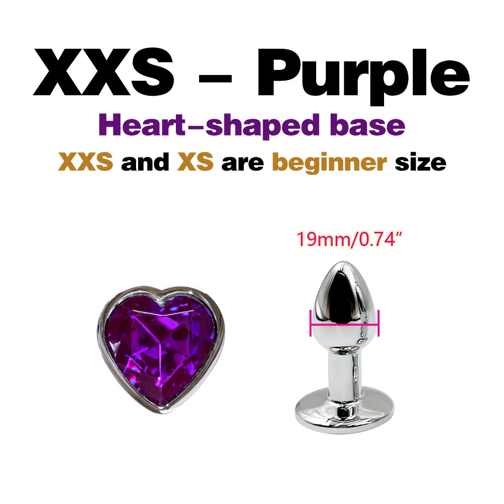 Metal Anal Plug With Gem Base