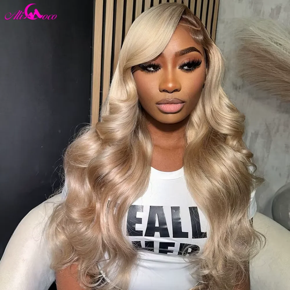 180 Density Brown Roots Ash Blonde Body Wave Lace Frontal